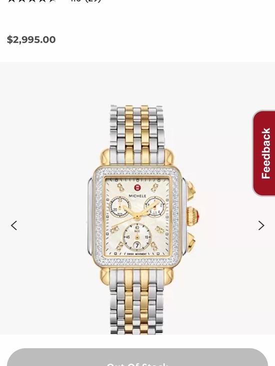 Michele Jewelry - Never Worn! Michele Two-Tone Gold and Silver Diamond-Accent Chronograph Watch